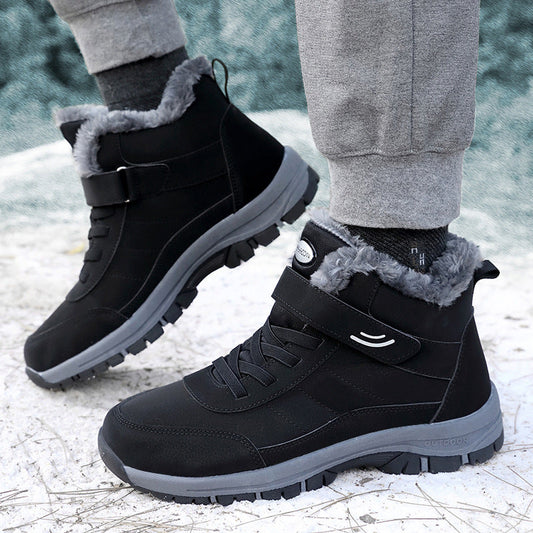 Synthetic Textile Mid-Ankle Lace-Up Boots