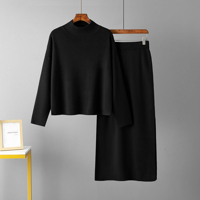 Ribbed Knit Slim Fit Two-Piece Set 