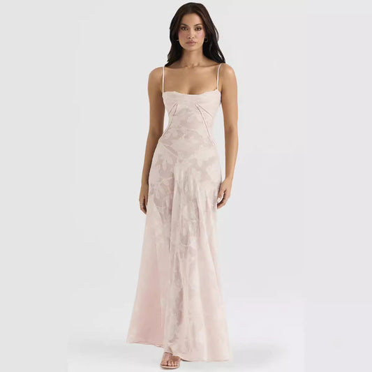 Embroidered Chiffon Slim Fit Evening Gown