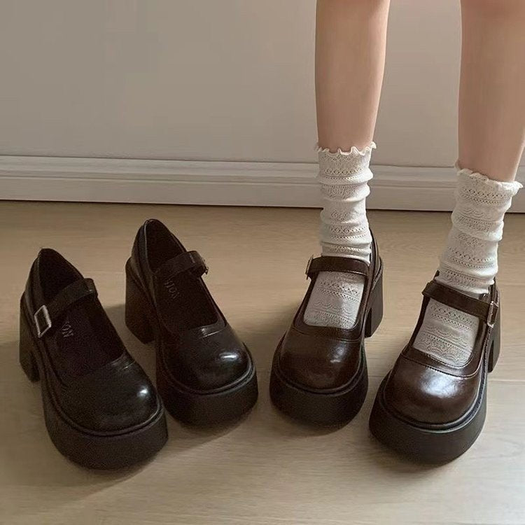 Block Heel Mary Jane Platform Heels 