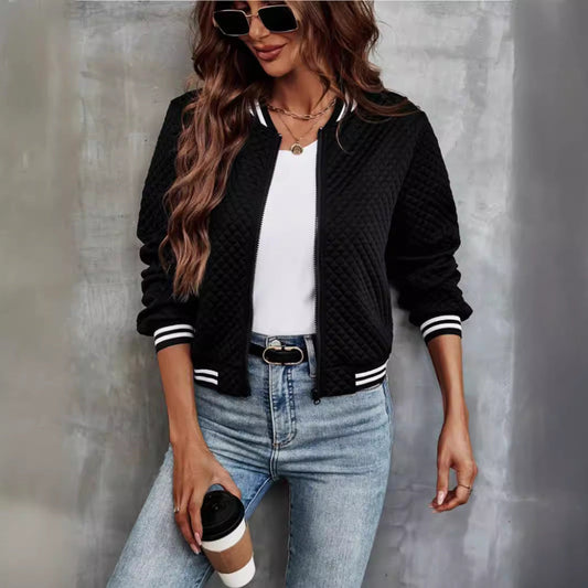 Quilted Padded Relaxed Fit Bomber Jacket 