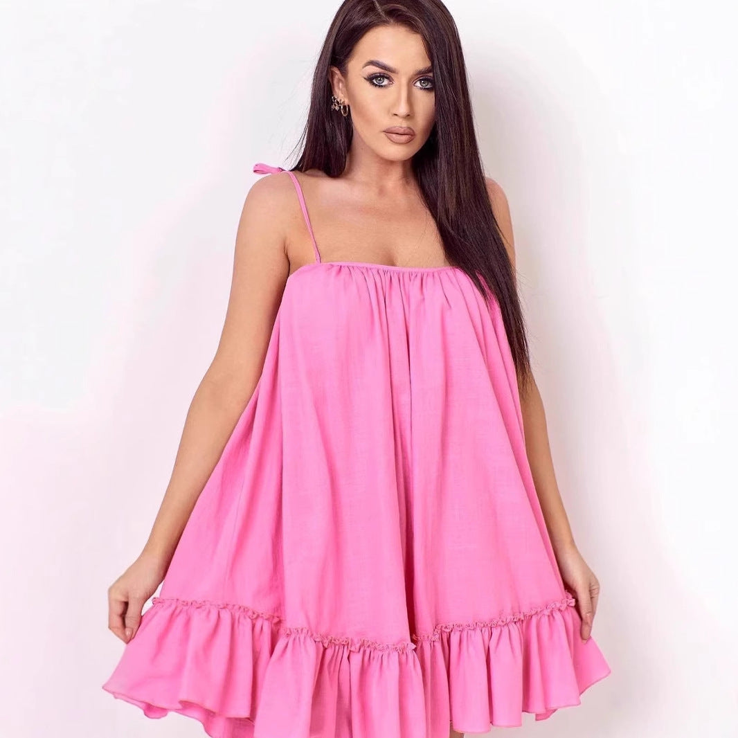 Lightweight Cotton Ruffled Hem Sundress