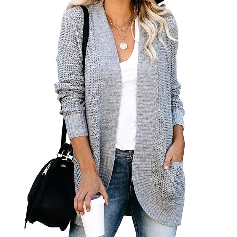 Relaxed Knitted Texture V-Neck Cardigan 