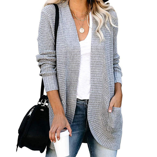 Relaxed Knitted Texture V-Neck Cardigan 