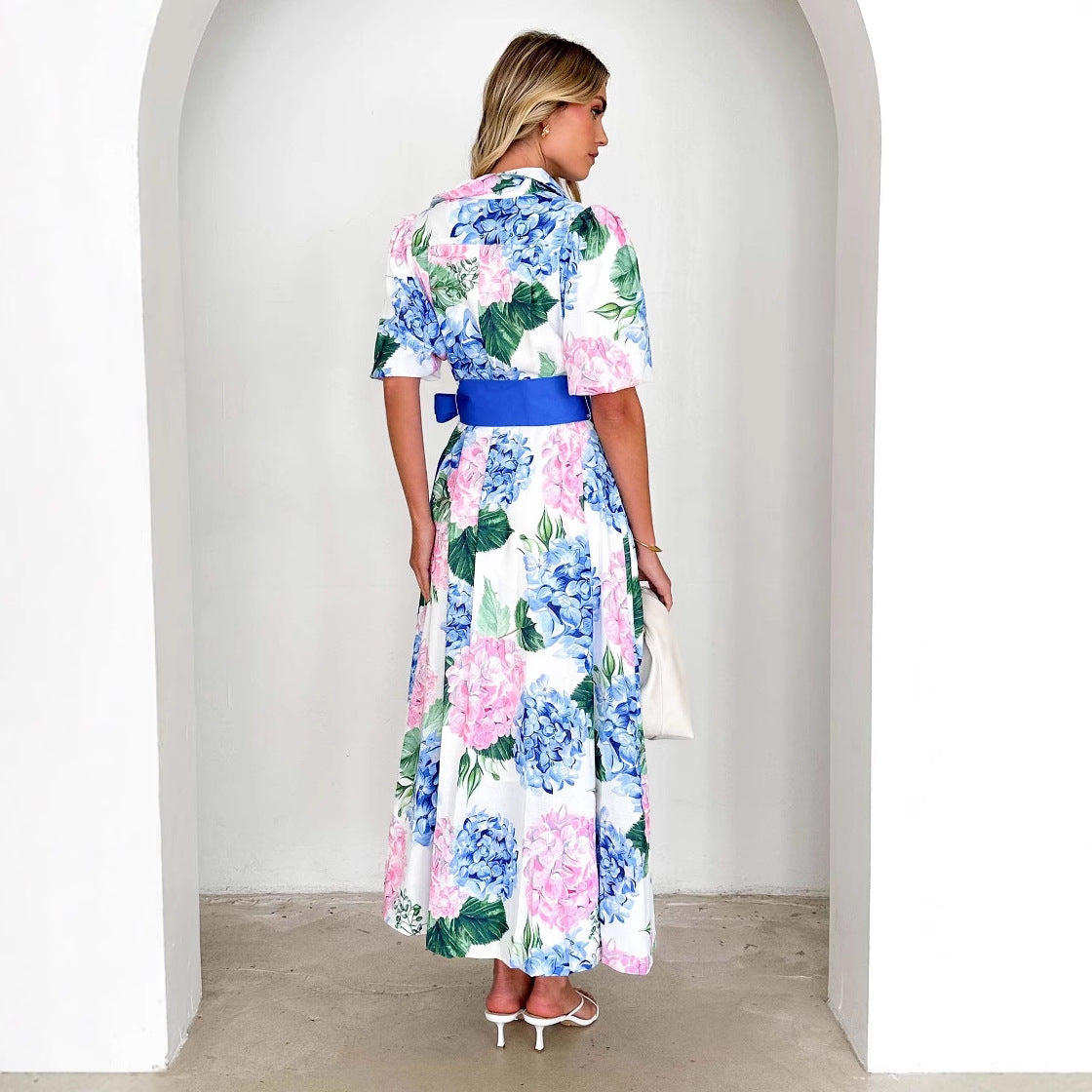Floral Print A-Line Maxi Dress