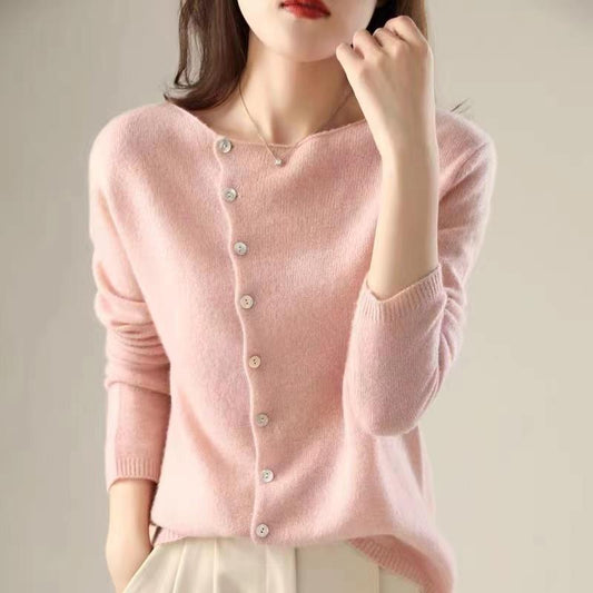 Wool Blend Relaxed Fit Knitted Cardigan 