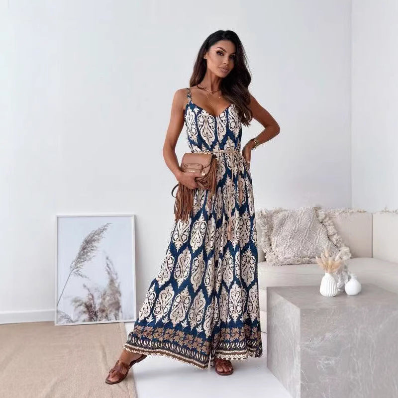 Lightweight Wide-Leg Belted Waist Jumpsuit