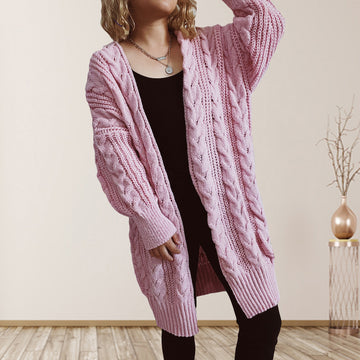 Isabelle - cable knit drop shoulder duster cardigan