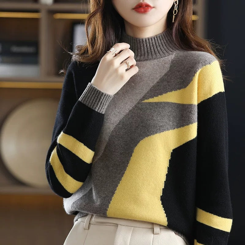 Women's knitted turtleneck undershirt sweater