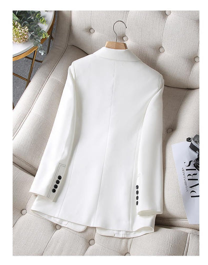 Women's Elegant Tailored Blazer - Single-Breasted with Button Details