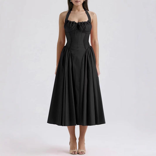 Slim Fit Halter Neck Midi Dress