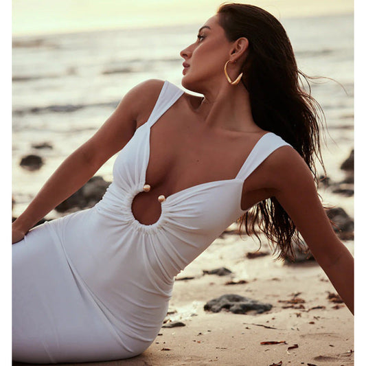 Slim Fit Open Back Maxi Dress
