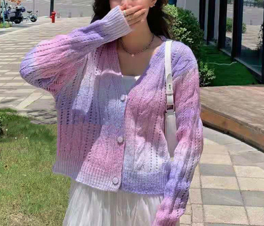 Cable Knit Relaxed Fit Cropped Cardigan 