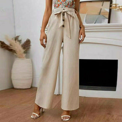 Women's plain wide leg trousers