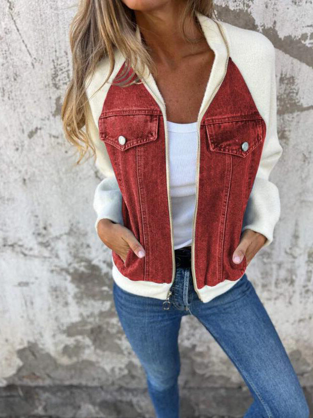 Wool Blend Relaxed Fit Bomber Jacket 
