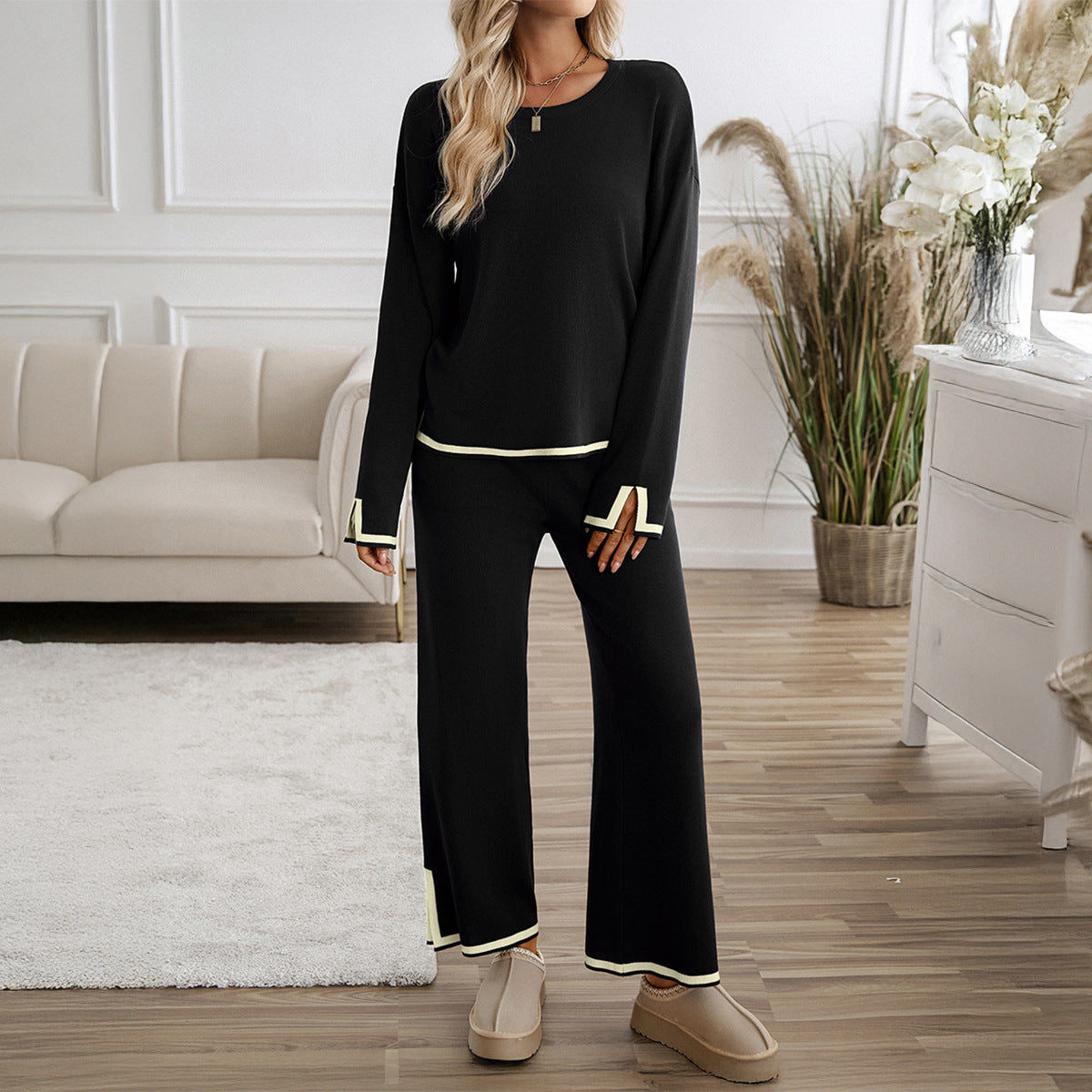 Wool Knit Relaxed Fit Lounge Set 