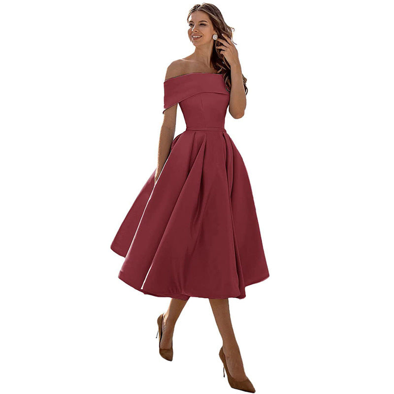 Elegant Off-Shoulder A-Line Dress