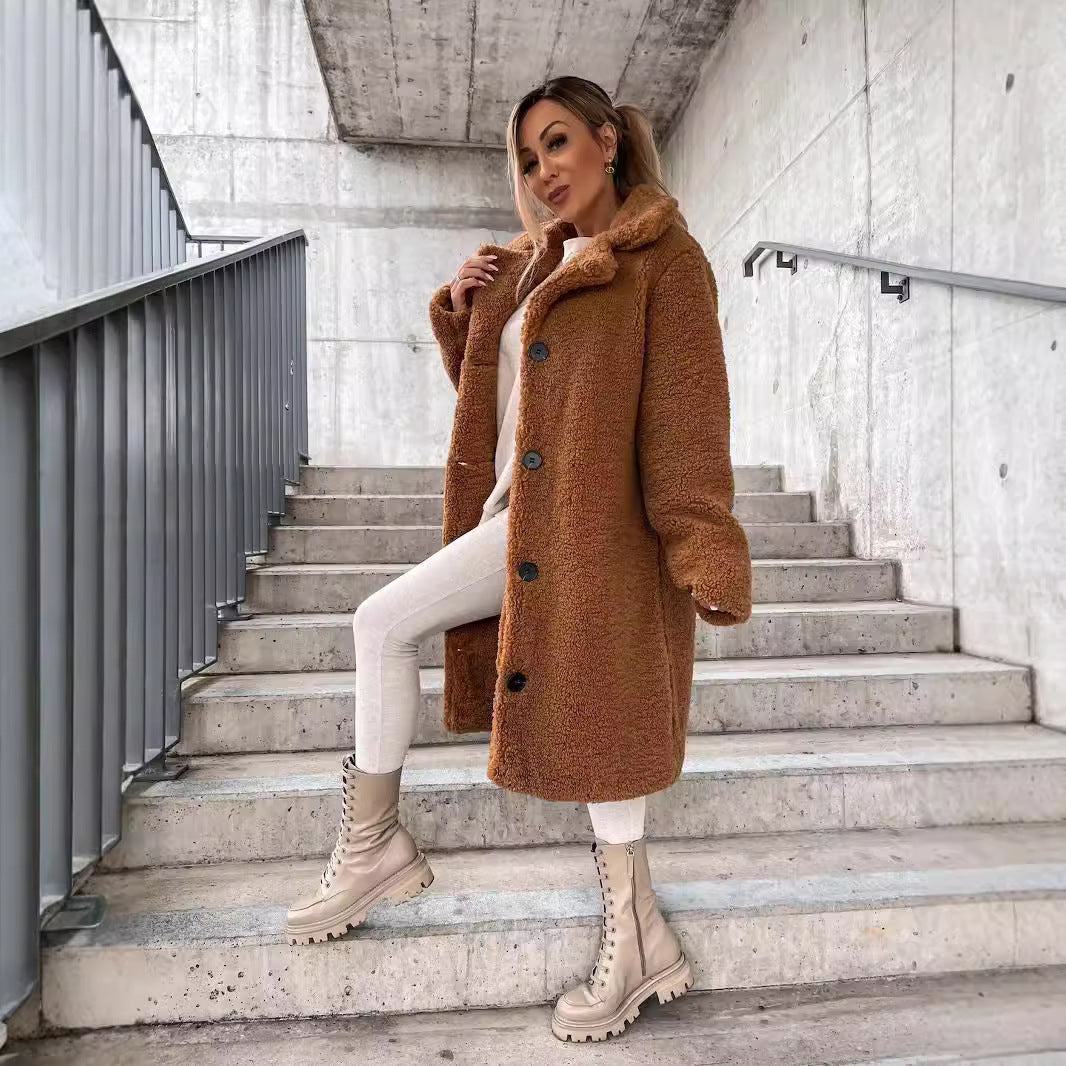 Wool Blend Oversized Long Coat 
