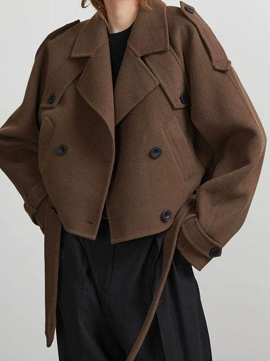 Oversized Wool Double-Breasted Suit Coat 