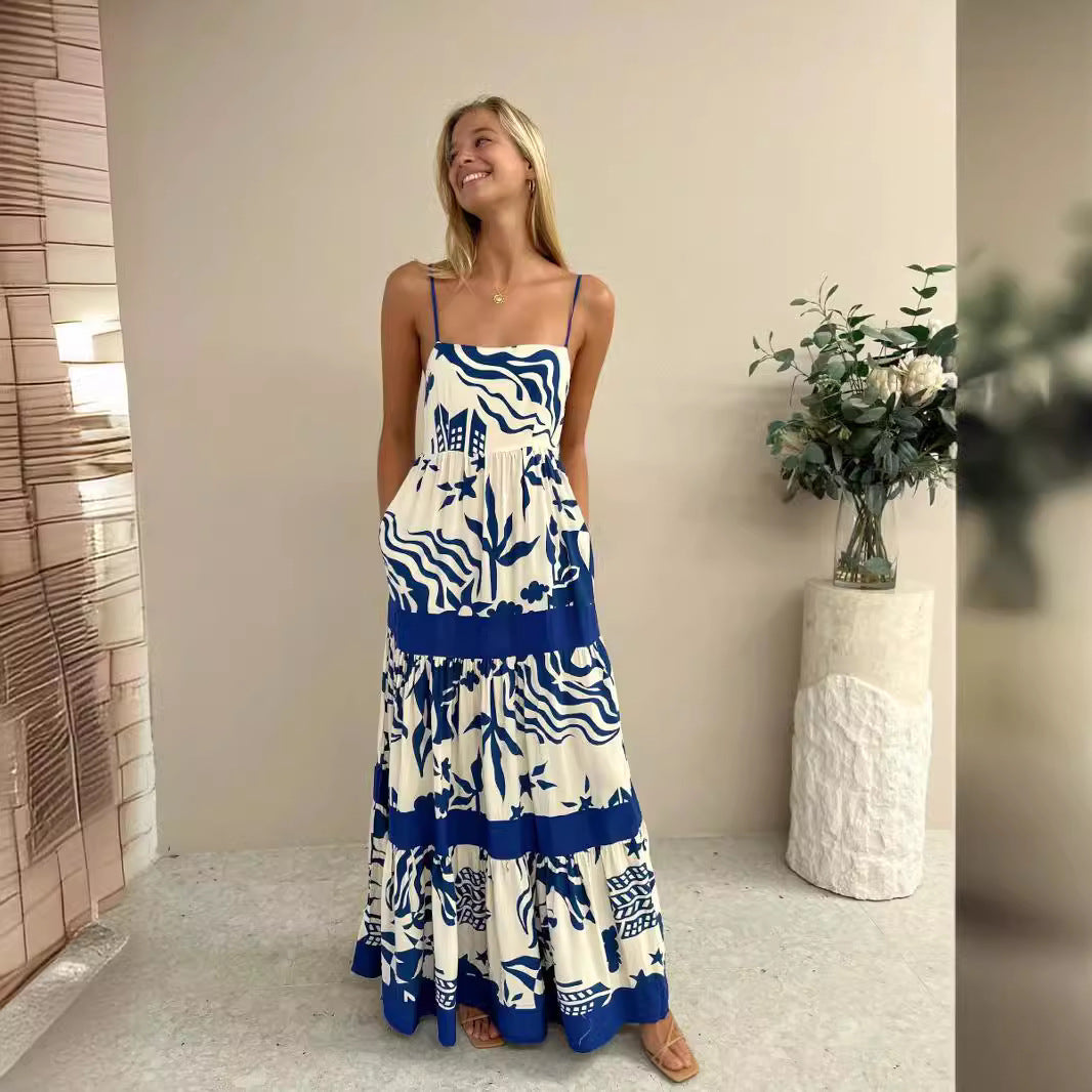 Flowy Tiered A-Line Maxi Dress
