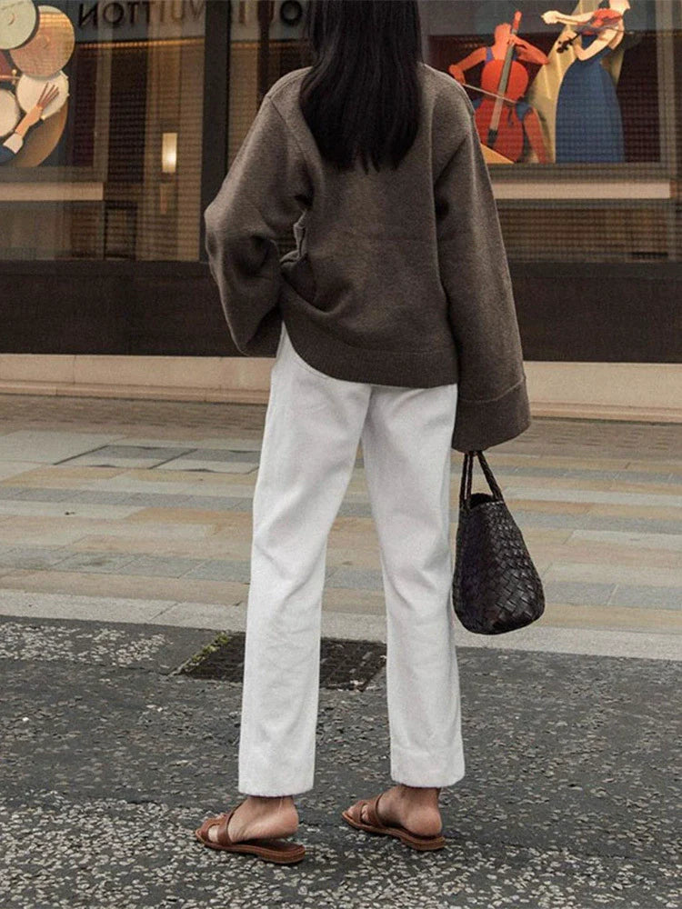 Wool Knit Relaxed Oversized Fit Cardigan 