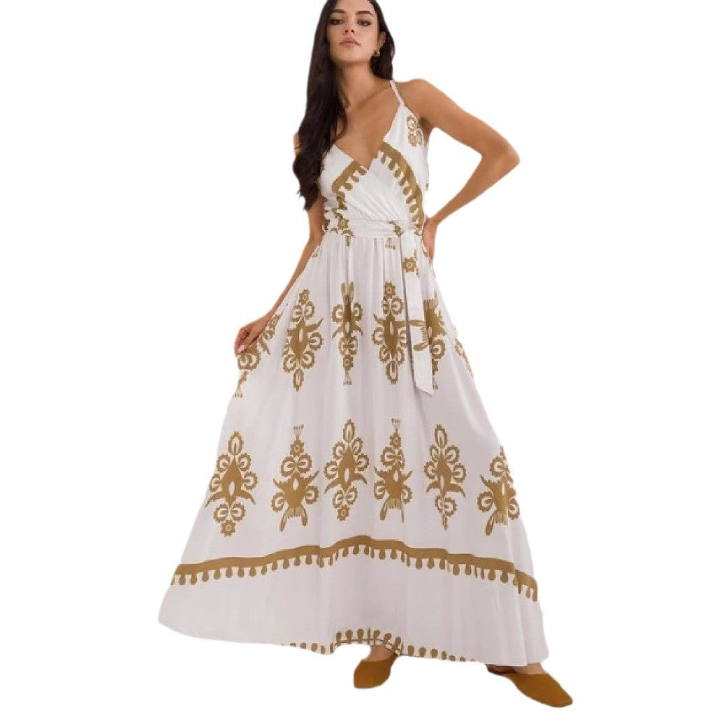 Lightweight Cotton Sleeveless Printed Maxi Dress