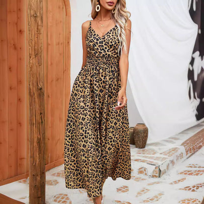 Leopard Print Maxi Dress with Elegant Flowy Design