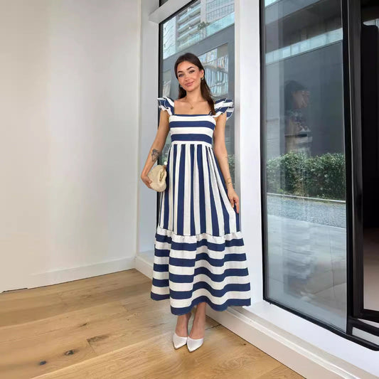 Ruffled Off Shoulder Relaxed Midi Dress
