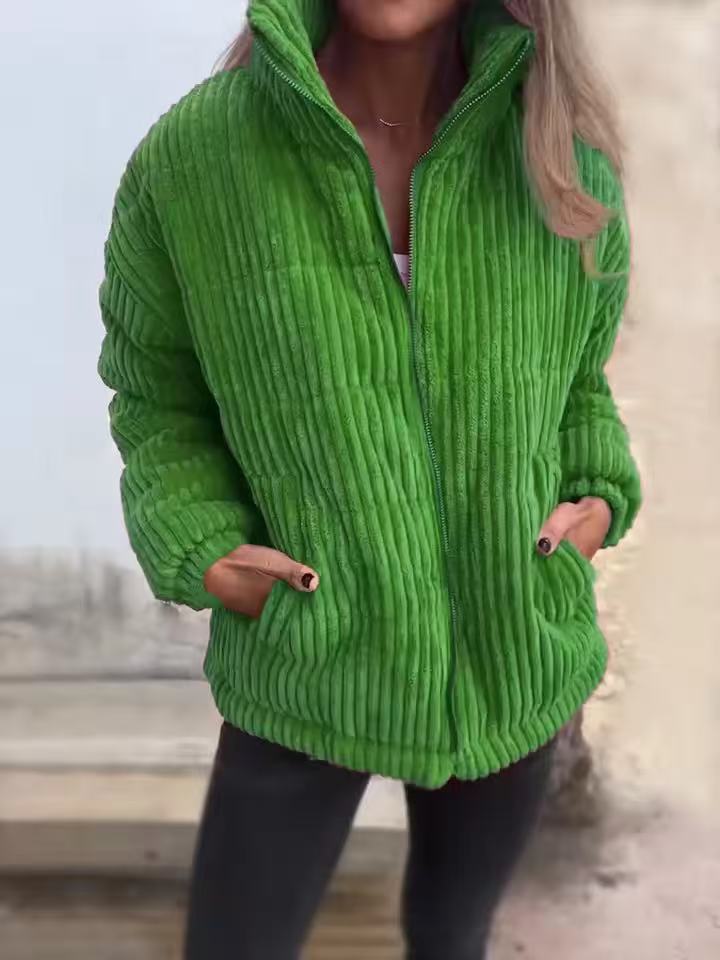 Relaxed Fit Corduroy Cropped Jacket 