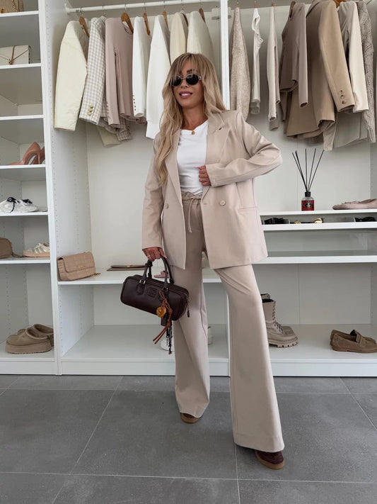 Oversized Double-Breasted Blazer Set 