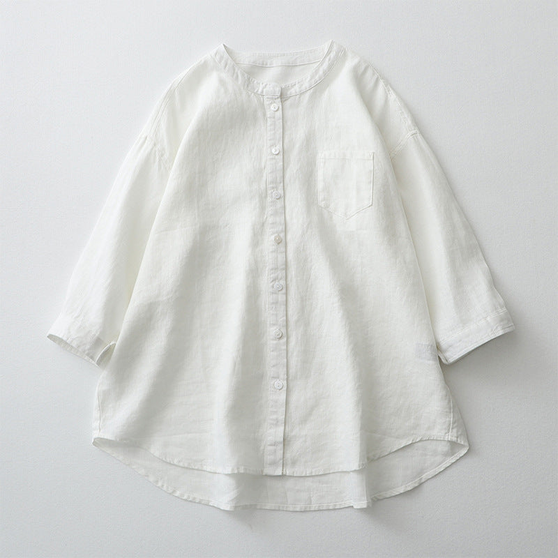 Natural Fibers Oversized Button-Down Shirt