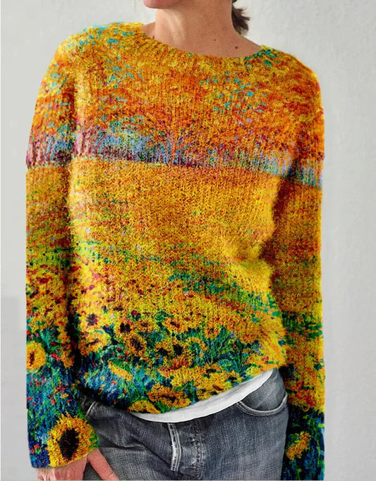 Wool Blend Embroidered Relaxed Fit Sweatshirt 