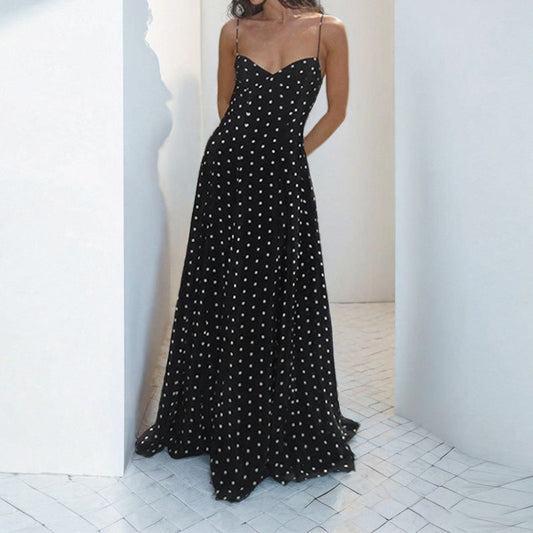 Satin Polka Dot A-Line Party Dress