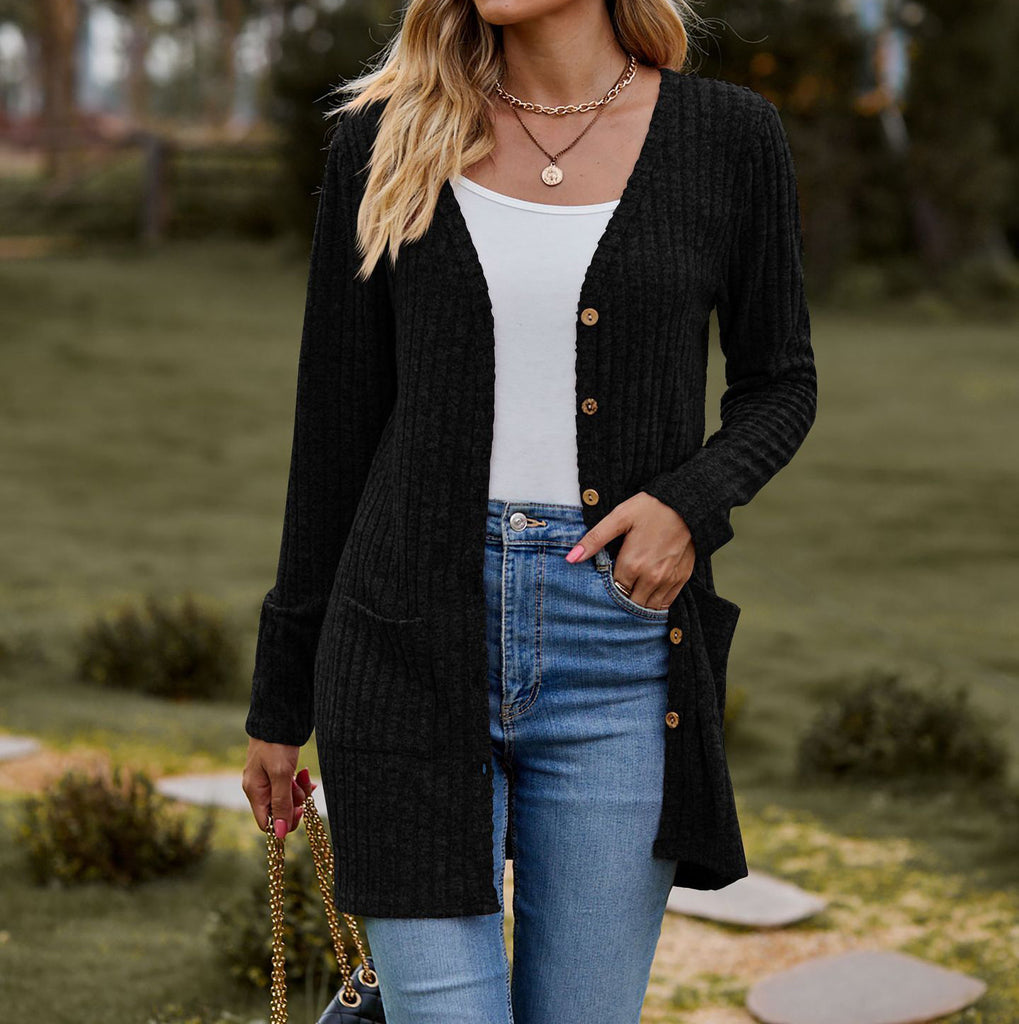 Wool Knit Relaxed Fit Long Cardigan 