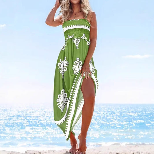Flowy Lightweight Smocked Bodice Midi Dress
