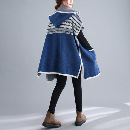 Wanda - women's loose hooded bat sweater