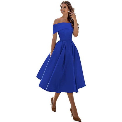 Women's off-shoulder elegant a-line dress