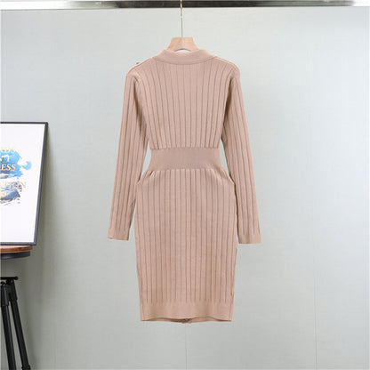 Women's summer slim fit short-sleeve knitted dress
