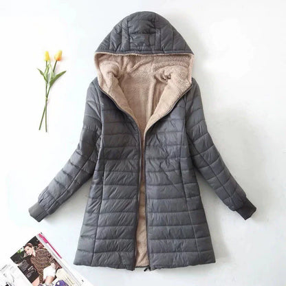 Women’s Puffer Coat – Quilted Insulated – Plush Lined – Hooded Mid-Length Fit