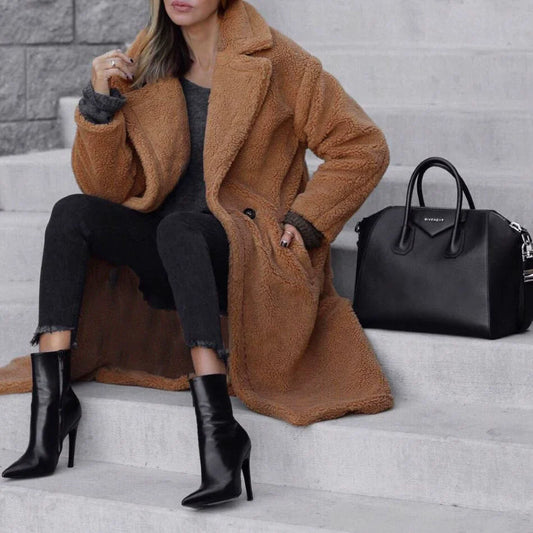 Plush Fleece Oversized Long Coat 