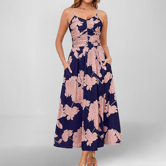 Floral Print Cotton Blend Midi Sundress