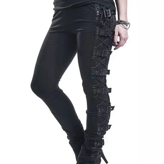 Stretch Fit Side Lacing Skinny Pants 