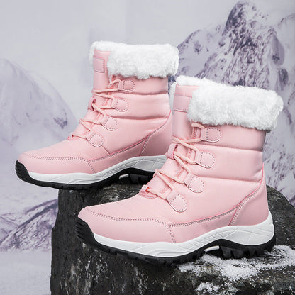 Women’s Boots - Mid-Calf Length - Quilted Stitching - Faux Fur Lined