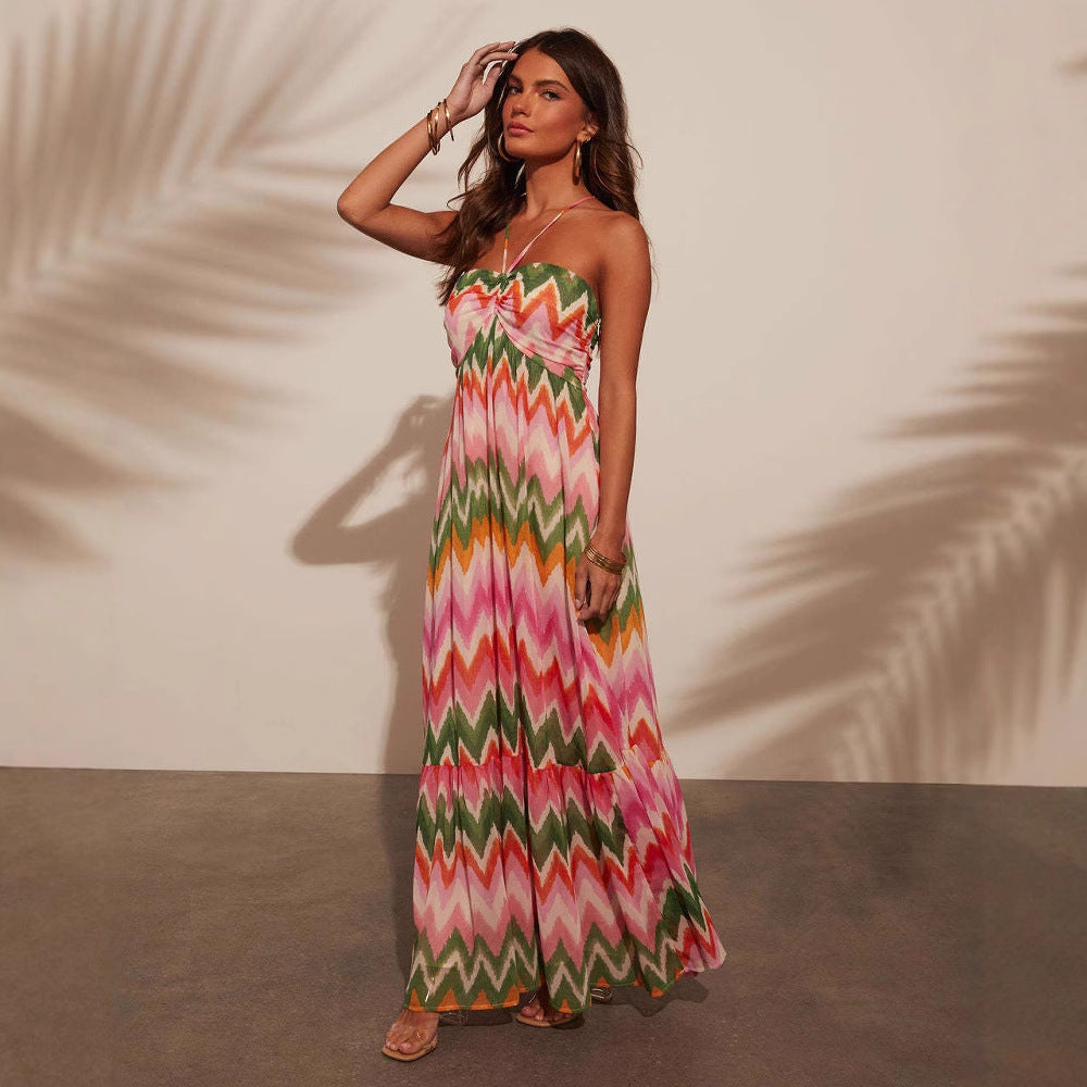 Lightweight Halter Neck Relaxed Maxi Dress
