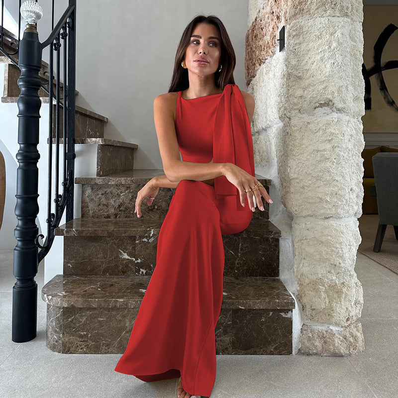 Satin Slim Fit One-Shoulder Dress