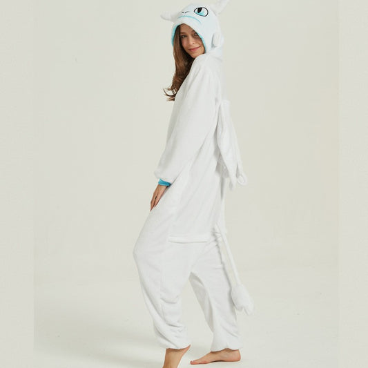 Cartoon Patterned One-Piece Autumn/Winter Pajamas