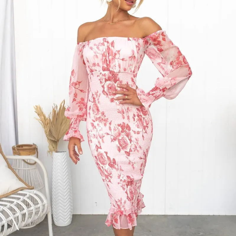 Elastic Waist Midi Dress