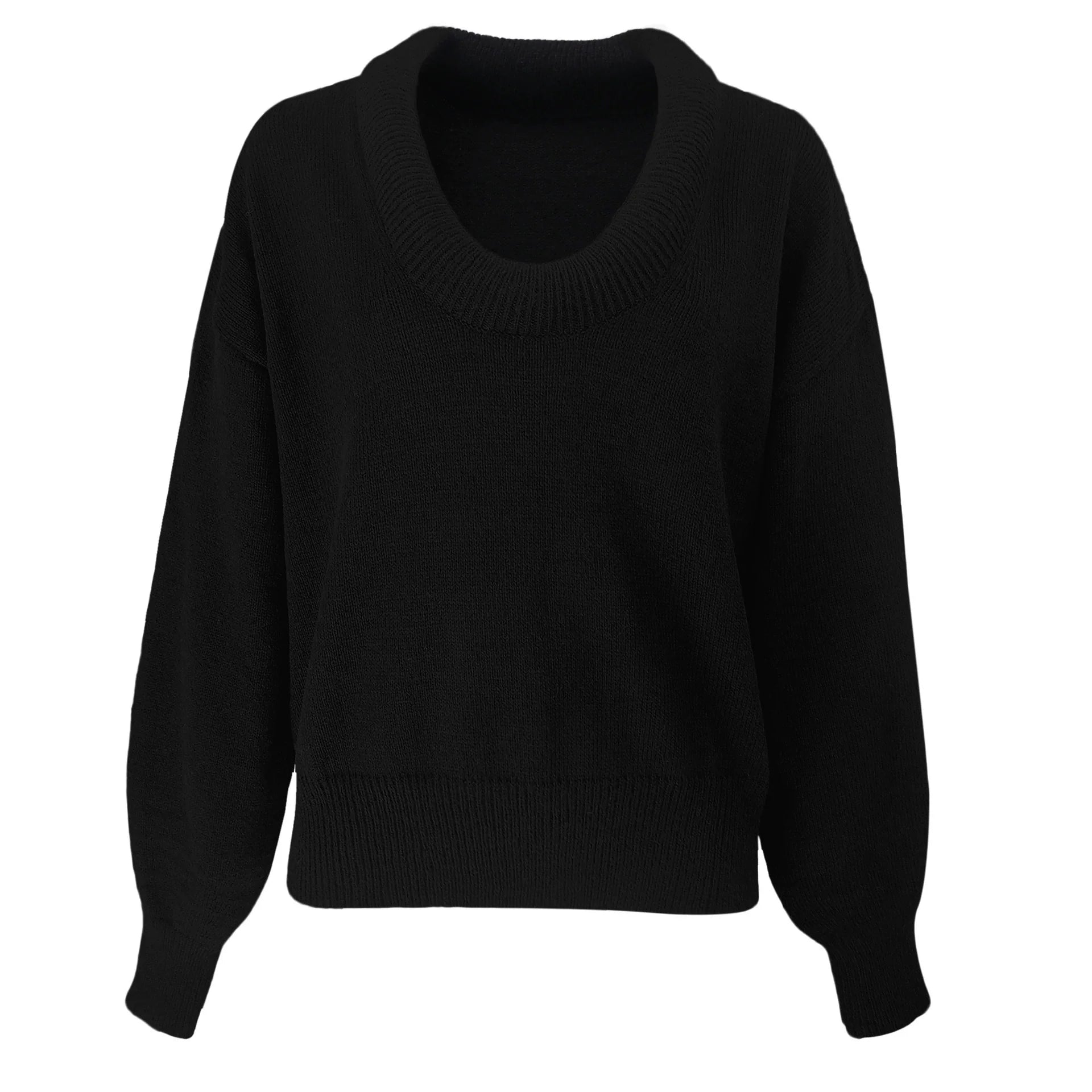 Wool Knit Loose Fit V-Neck Sweater 