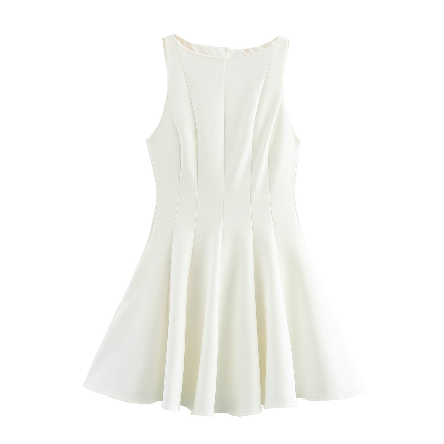 Women’s Sleeveless Dress – Slim Fit A-Line – Round Neck – Mini Length – Soft Fabric