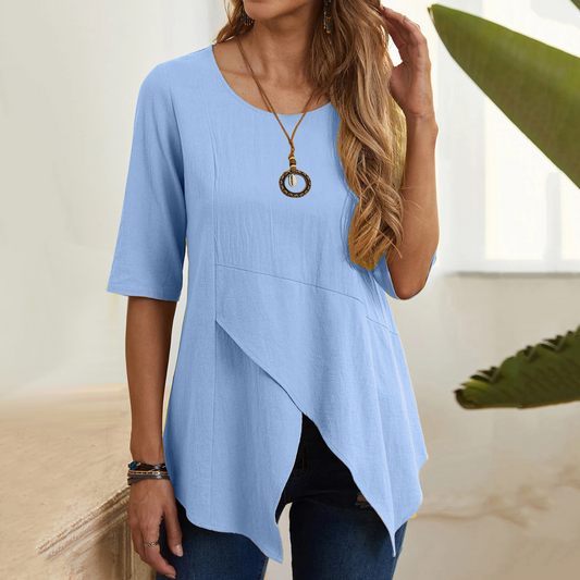 Asymmetrical Hem Loose Fit Tunic Top